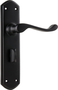 Windsor Lever - Long Backplate Matt Black / Privacy | Privacy