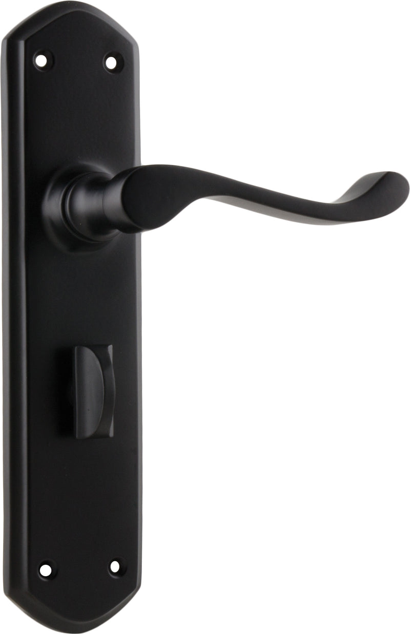Windsor Lever - Long Backplate Matt Black / Privacy | Privacy