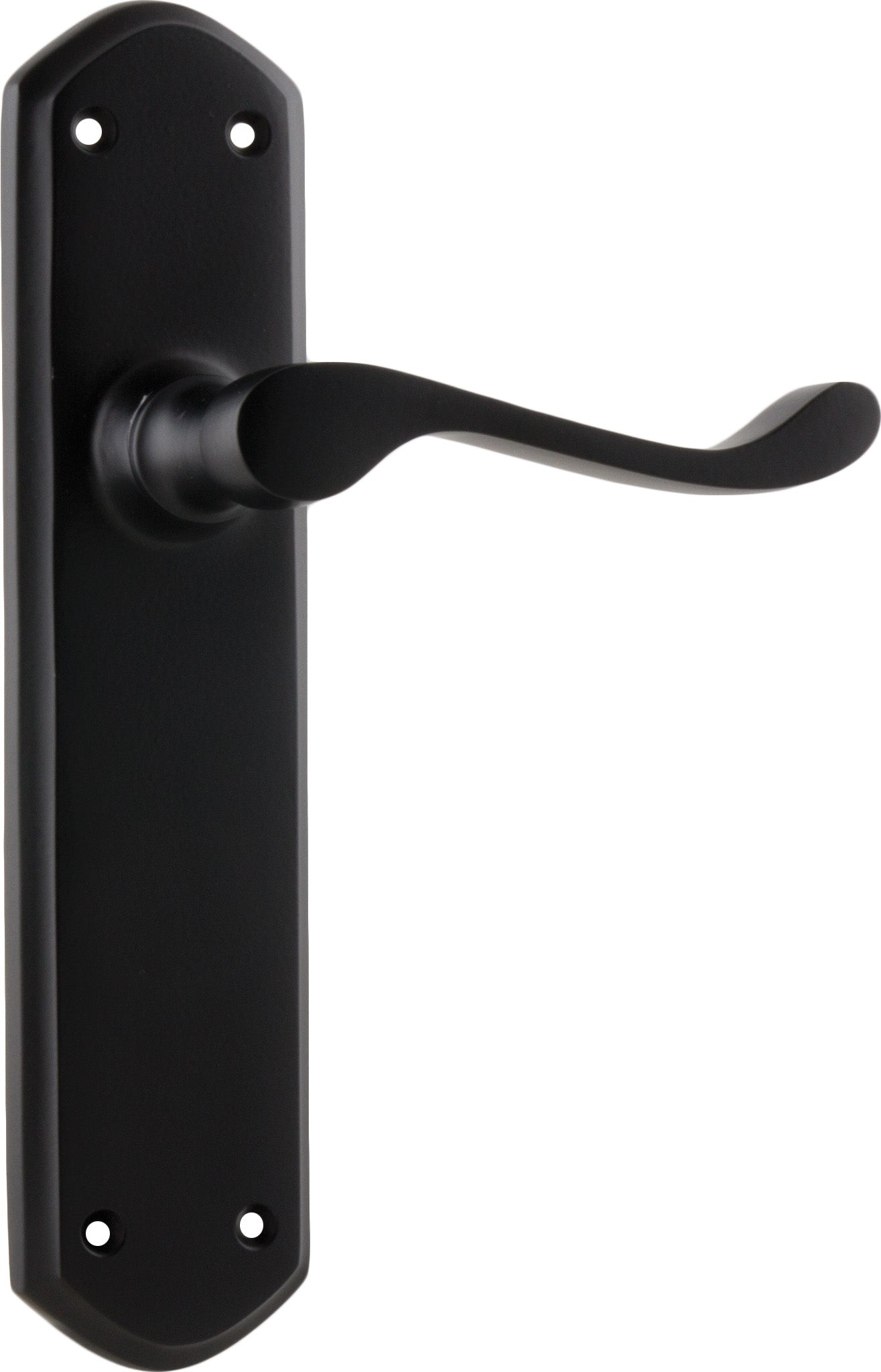 Windsor Lever - Long Backplate Matt Black / Latch | Passage