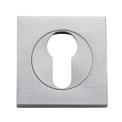 Euro Escutcheons -  Square Satin Chrome / Solid Brass