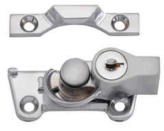 Wide Base Key Operated Locking Sash Fastener Satin Chrome