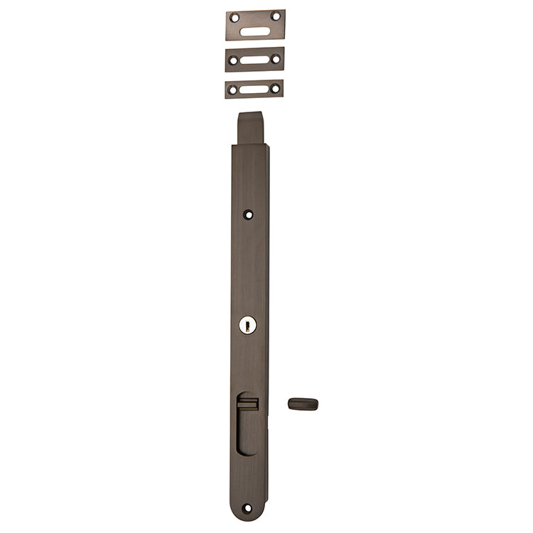 Locking Flush Bolt - 300mm Antique Brass / Solid Brass
