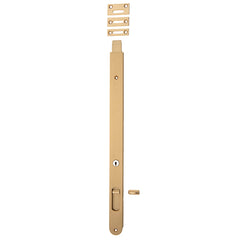 Locking Flush Bolt - 400mm Satin Brass / Solid Brass
