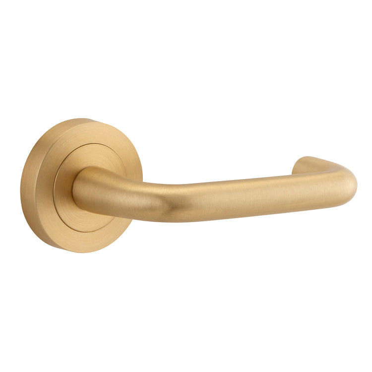Oslo Lever - Round Rose Satin Brass / Solid Brass