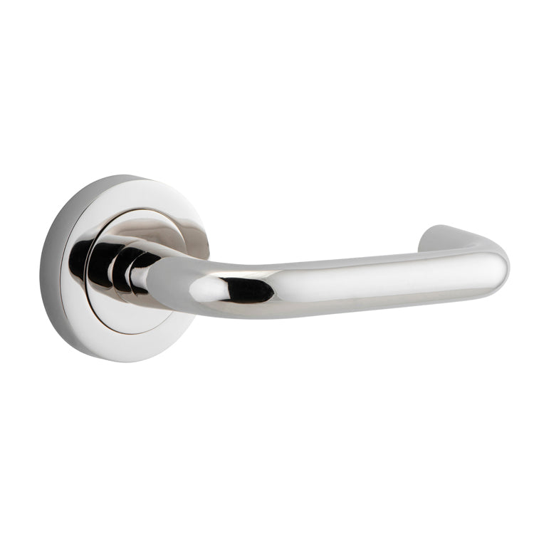 Oslo Lever - Round Rose Polished Nickel / Solid Brass