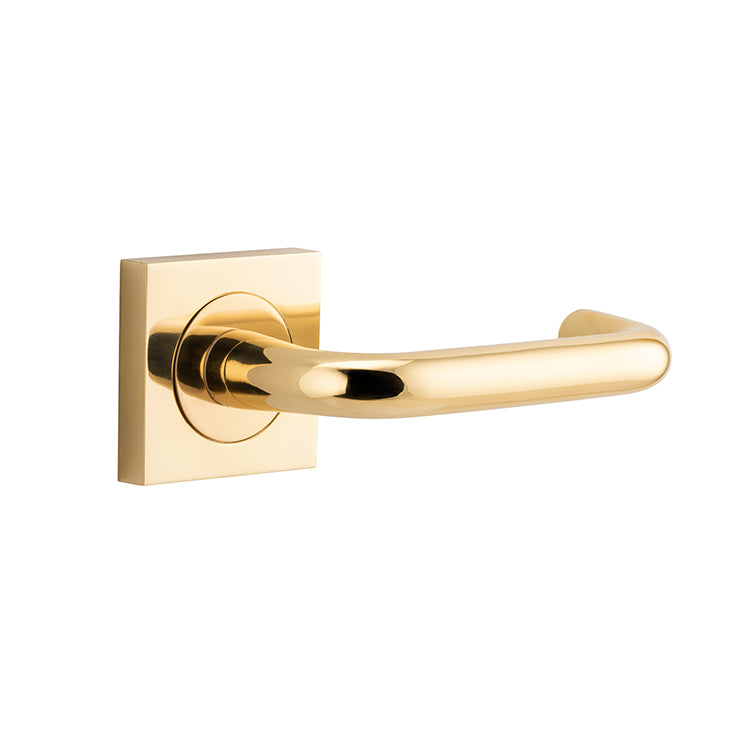 Oslo Lever - Square Rose Polished Brass / Solid Brass