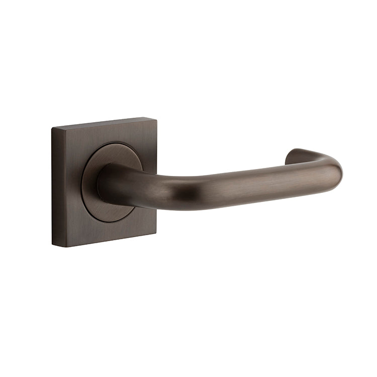 Oslo Lever - Square Rose Antique Brass / Solid Brass