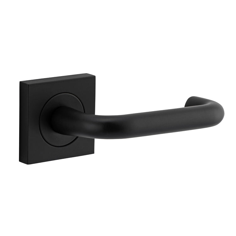 Oslo Lever - Square Rose Matt Black / Solid Brass