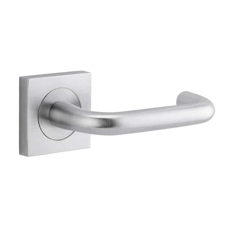 Oslo Lever - Square Rose Satin Chrome / Solid Brass