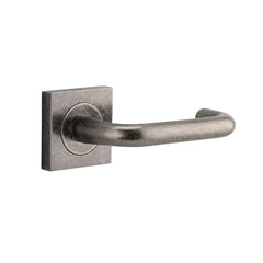 Oslo Lever - Square Rose Rumbled Nickel / Solid Brass