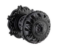 Filigree Mortice Knob - Round Rose Matt Black / Passage