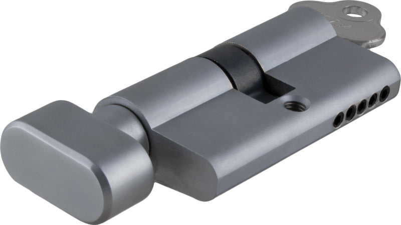 Key/Thumb Euro Cylinder Satin Chrome / 5 Pin L60mm