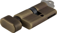 Key/Thumb Euro Cylinder Antique Brass / 5 Pin L60mm