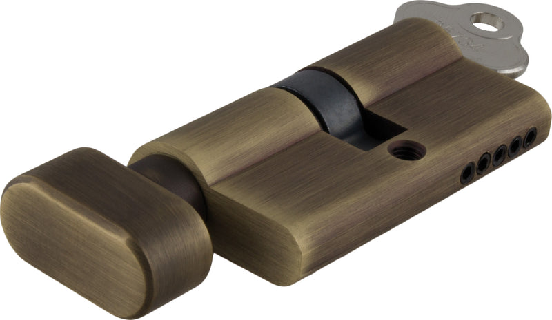Key/Thumb Euro Cylinder Antique Brass / 5 Pin L60mm