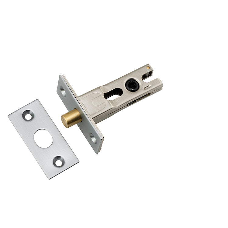 Privacy Bolt - Round - 45mm Backset Satin Chrome / Steel & Sheet Brass