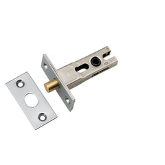 Privacy Bolt - Round - 45mm Backset Satin Chrome / Steel & Sheet Brass