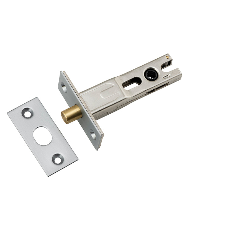 Privacy Bolt - Round - 60mm Backset Satin Chrome / Steel & Sheet Brass