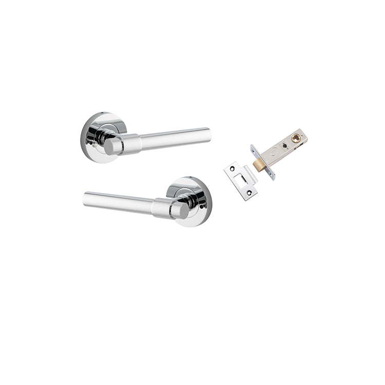 Helsinki Lever - Round Rose (Inbuilt Privacy) Chrome Plated / Solid Brass