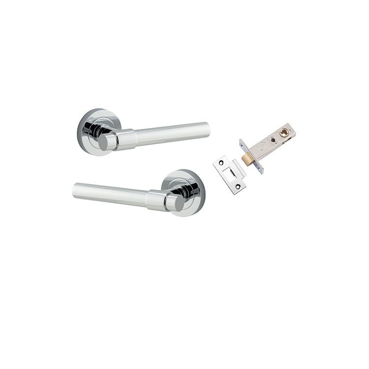 Helsinki Lever - Round Rose Passage Kit Chrome Plated / Solid Brass