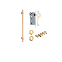 Helsinki Pull Handle - 450mm Entrance Kit with Separate High Security Lock Satin Brass / Solid Brass