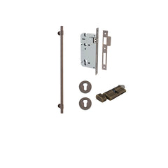 Helsinki Pull Handle - 600mm Entrance Kit with Separate High Security Lock Antique Brass / Solid Brass