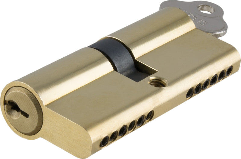 Key/Key Euro Cylinder Polished Brass / 6 Pin L70mm