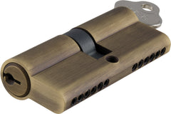 Key/Key Euro Cylinder Antique Brass / 6 Pin L70mm