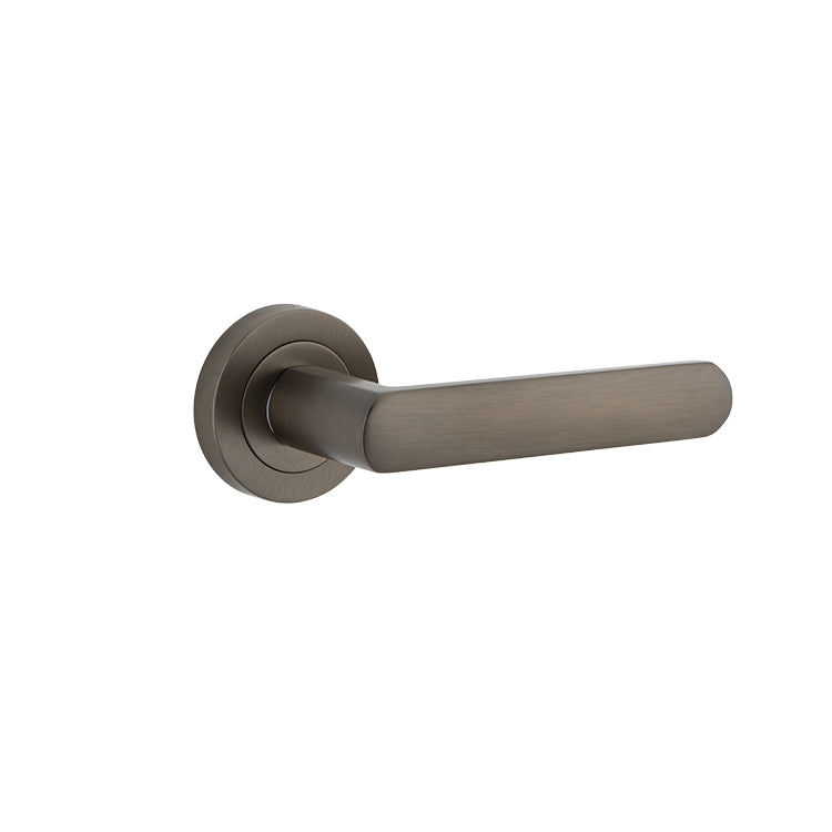 Osaka Lever - Round Rose Antique Brass / Solid Brass