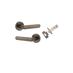 Osaka Lever - Round Rose Passage Kit Antique Brass / Solid Brass