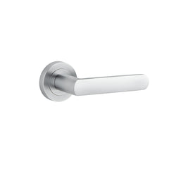 Osaka Lever - Round Rose Satin Chrome / Solid Brass