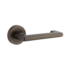 Baltimore Return Lever - Round Rose Antique Brass / Solid Brass