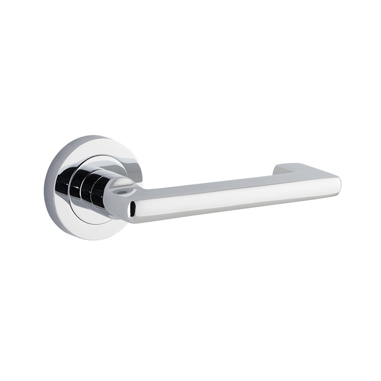 Baltimore Return Lever - Round Rose Chrome Plated / Solid Brass