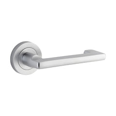 Baltimore Return Lever - Round Rose Satin Chrome / Solid Brass