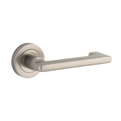 Baltimore Return Lever - Round Rose Satin Nickel / Solid Brass