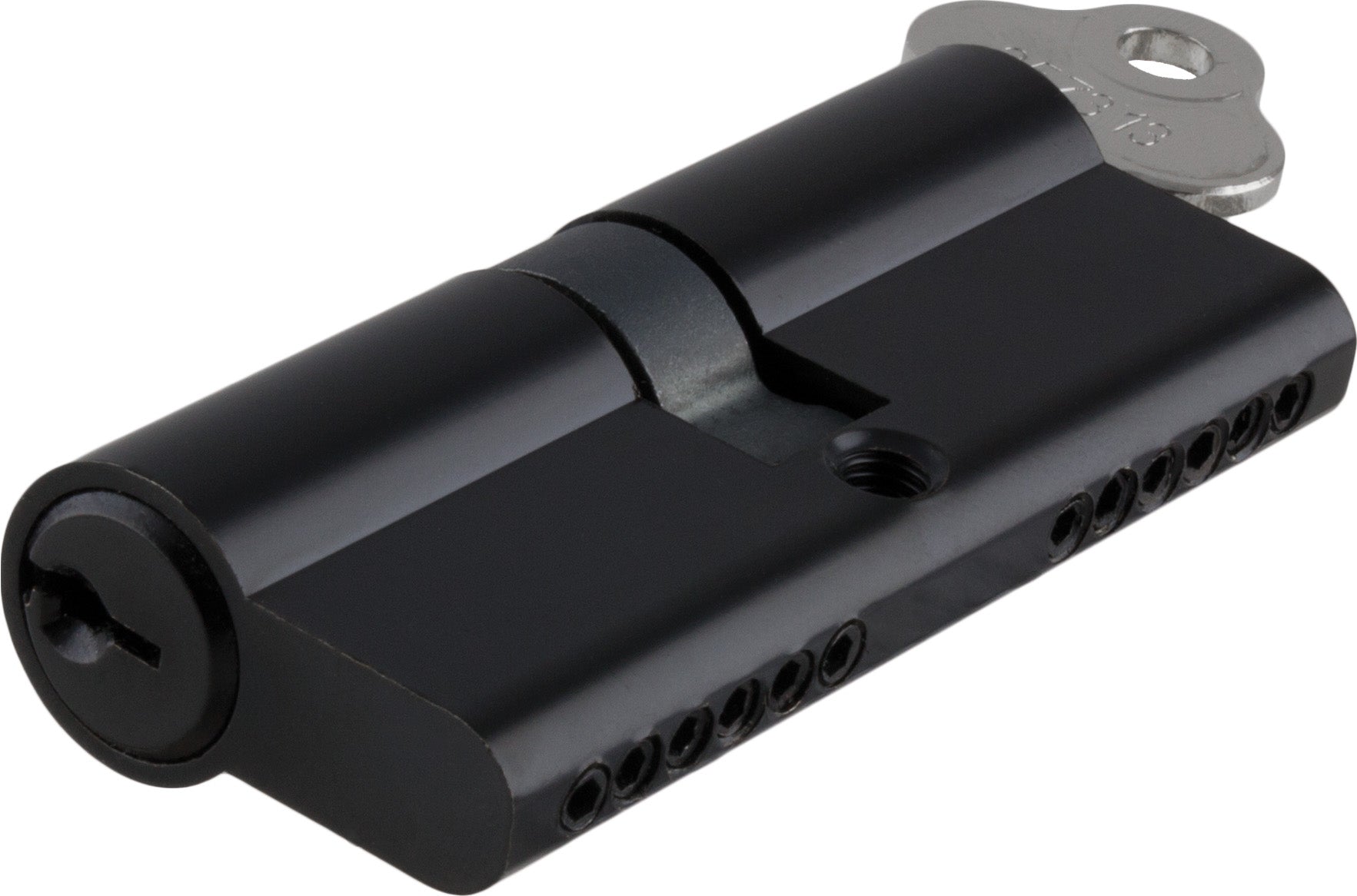 Key/Key Euro Cylinder Matt Black / 6 Pin L70mm