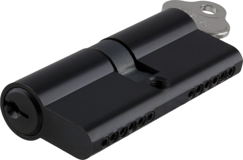 Key/Key Euro Cylinder Matt Black / 6 Pin L70mm