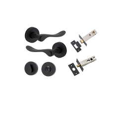 Stirling Lever - Round Rose Privacy Kit with Separate Privacy Turn Matt Black / Solid Brass