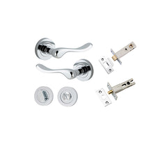 Stirling Lever - Round Rose Privacy Kit with Separate Privacy Turn Chrome Plated / Solid Brass