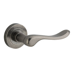 Stirling Lever - Round Rose Rumbled Nickel / Solid Brass