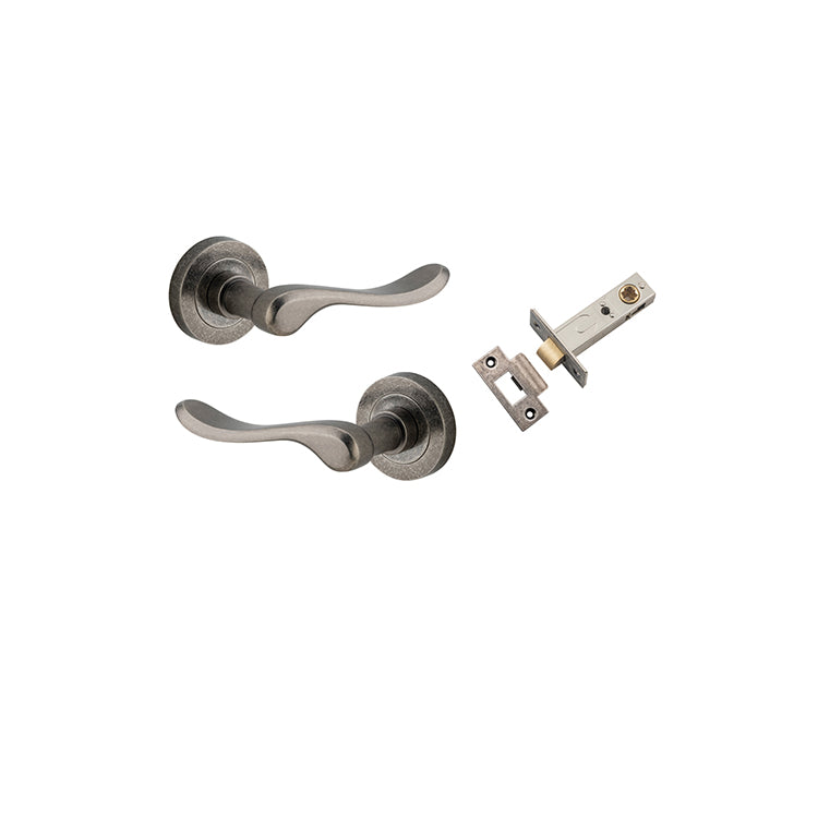 Stirling Lever - Round Rose Passage Kit Rumbled Nickel / Solid Brass