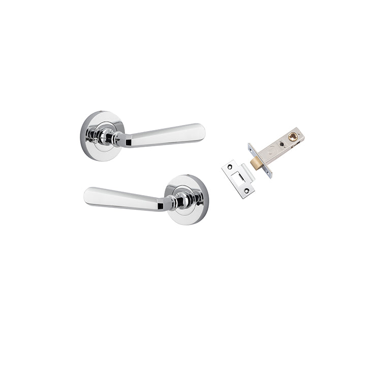 Copenhagen Lever - Round Rose (Inbuilt Privacy) Chrome Plated / Solid Brass