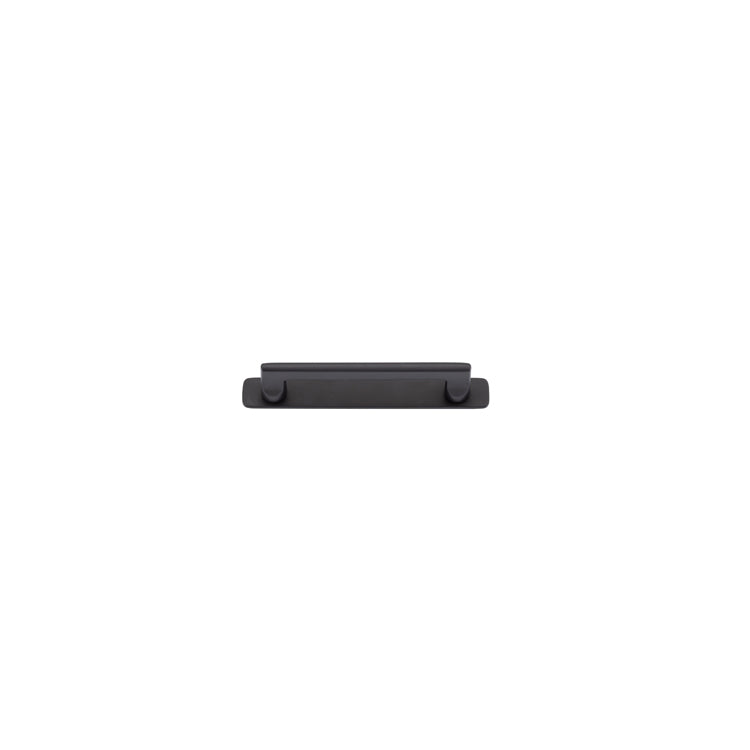 Baltimore Cabinet Pull with Backplate - CTC128mm Matt Black / Solid Brass