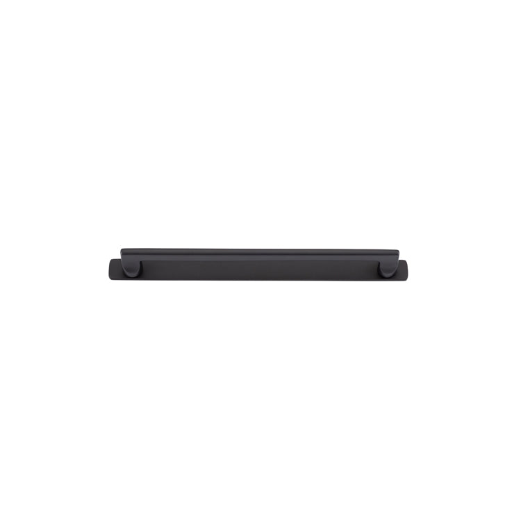 Baltimore Cabinet Pull with Backplate - CTC256mm Matt Black / Solid Brass