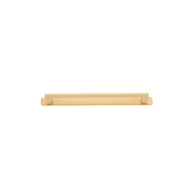Baltimore Cabinet Pull with Backplate - CTC256mm Brushed Brass / Solid Brass