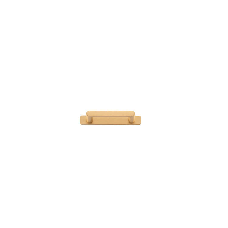 Osaka Cabinet Pull with Backplate - CTC96mm Satin Brass / Solid Brass