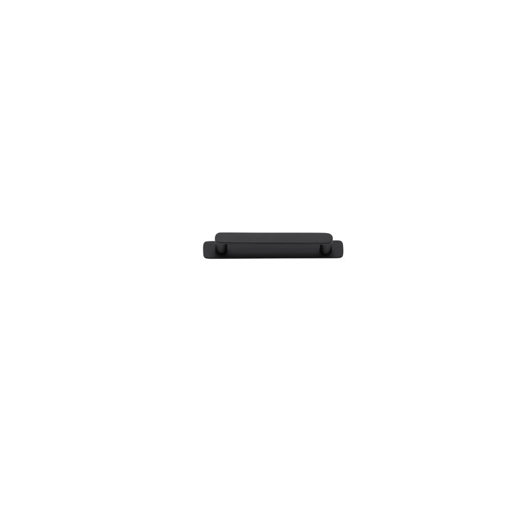 Osaka Cabinet Pull with Backplate - CTC128mm Matt Black / Solid Brass