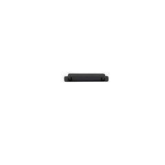 Osaka Cabinet Pull with Backplate - CTC128mm Matt Black / Solid Brass