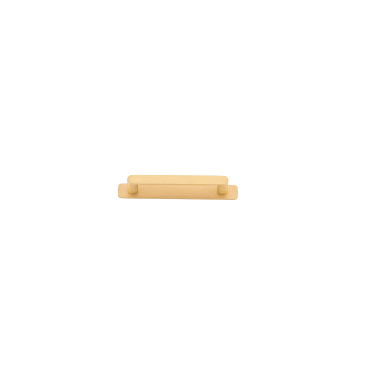 Osaka Cabinet Pull with Backplate - CTC128mm Satin Brass / Solid Brass