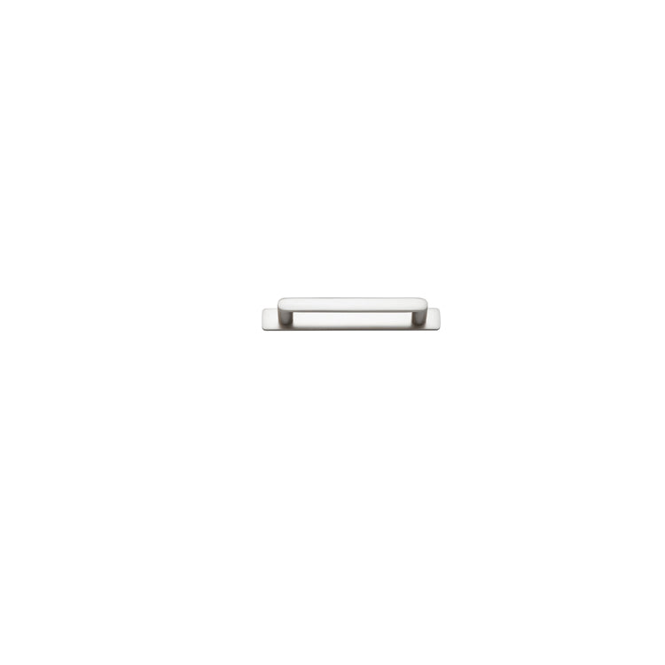 Osaka Cabinet Pull with Backplate - CTC128mm Satin Nickel / Solid Brass