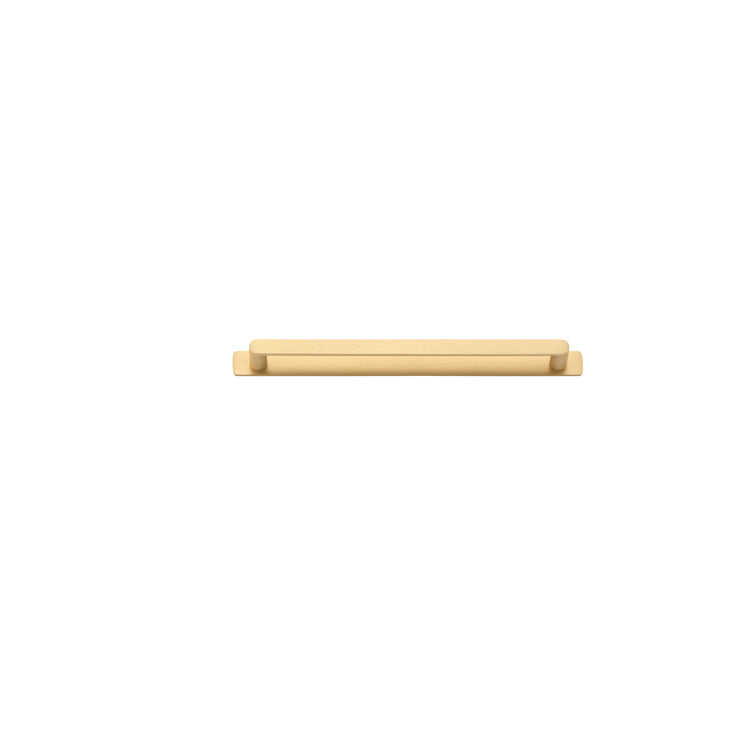 Osaka Cabinet Pull with Backplate - CTC256mm Satin Brass / Solid Brass